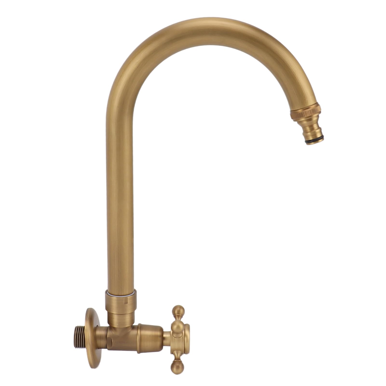 Grifo para Fregadero de Cocina Al Aire Libre, Rotación de 360 ​​Grados, Grifo para Jardín de Agua Fría, Antiguo en la Pared, Prevención de Grietas por Heladas, Cuello Flexible,