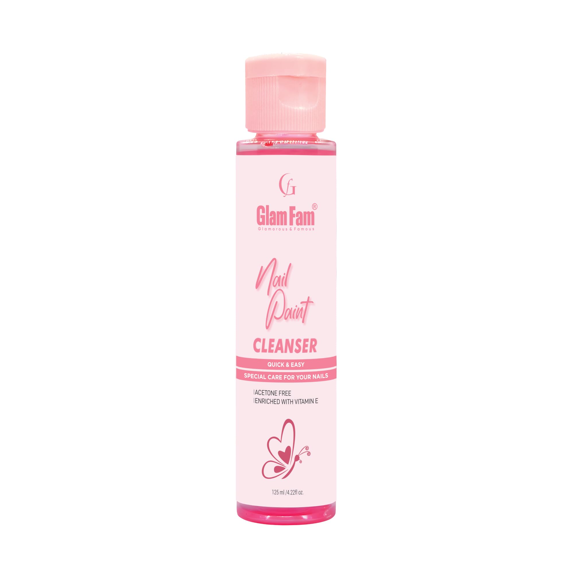 Glam Fam Nail Paint Cleanser, Acetone-Free, Vitamin E Enriched, 125 ml Pack of 2-image-42