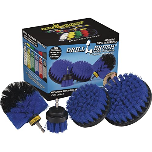 Drillbrush Boat Hull Cleaner Set/Swimming Pool Accessories - Cleaning Drill Brushes for Vinyl Liners - Hot Tubs and Spas Cleaning Brush Kit - Pool Cover Scrubber - Rotary Brushes for Walls and Deck