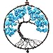 Urdeoms Blue Tree of Life Dream Catchers for Bedroom Adult Boho Big Dream Catcher for Boys Girls with Crystal Turquoise Hanging Ornament and Feathers Blessing Gifts(NO.33)