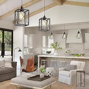 Black Pendant Lighting Modern Pendant Light, Adjustable Pendant Light Fixture,Pendant Lights Kitchen IslandLight (1 Pack Square Pendant Light) Black Pendant Lighting Modern Pendant Light Adjustable Pendant Light FixturePendant Lights Kitchen IslandLight 1 Pack Square Pendant Light