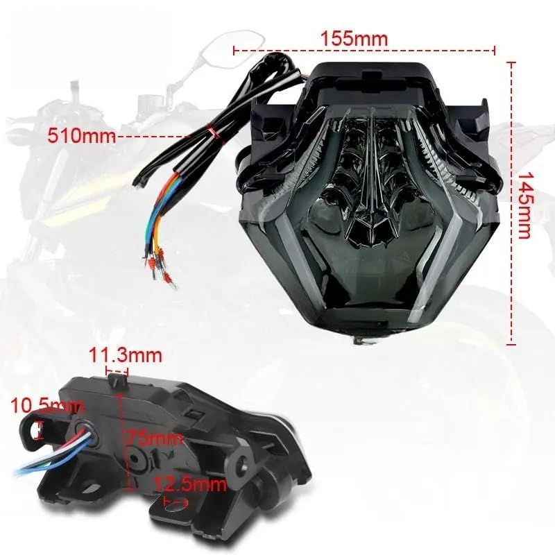 Feu arrière de freinage moto pour remplacer un bloc optique cassé de MT-07 ou R3