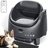 Self Cleaning Litter Box, FeelNeedy Open-Top Smart Automatic Cat Litter Box with App Control, Odor-Free Safety Sensor Design for 1-3 Cats, Includes Waste Bags,litière automatique Pour Chat