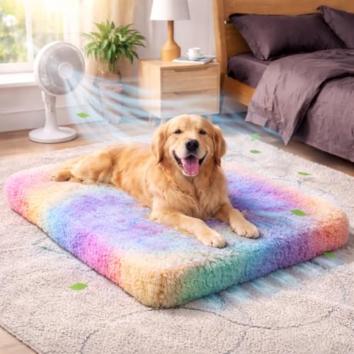 Image of ZEXSAZONE High-Density Rebond Foam Large Dog Bed | 90 x 60 CM Soft Rectangular Pet Bed | Washable, Thick Cushion with Anti-Slip Bottom | Indoor Use | (Coffee, Large, Dog Mattress)