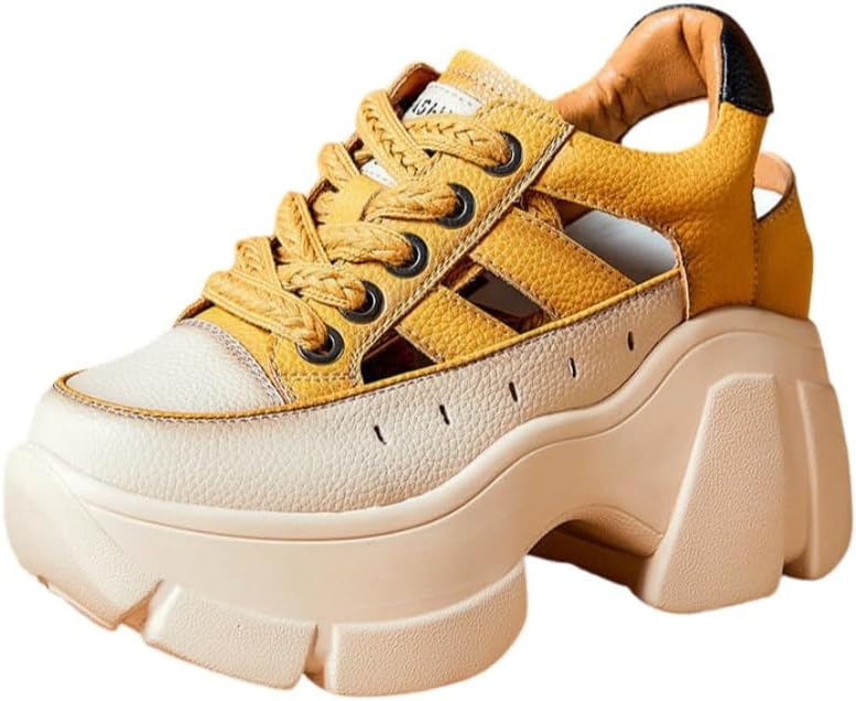 Fashionable platform women's sandals. Hollow design. Breathable and comfortable. Anti-slip and durable. Suitable for outdoor activities and daily use.