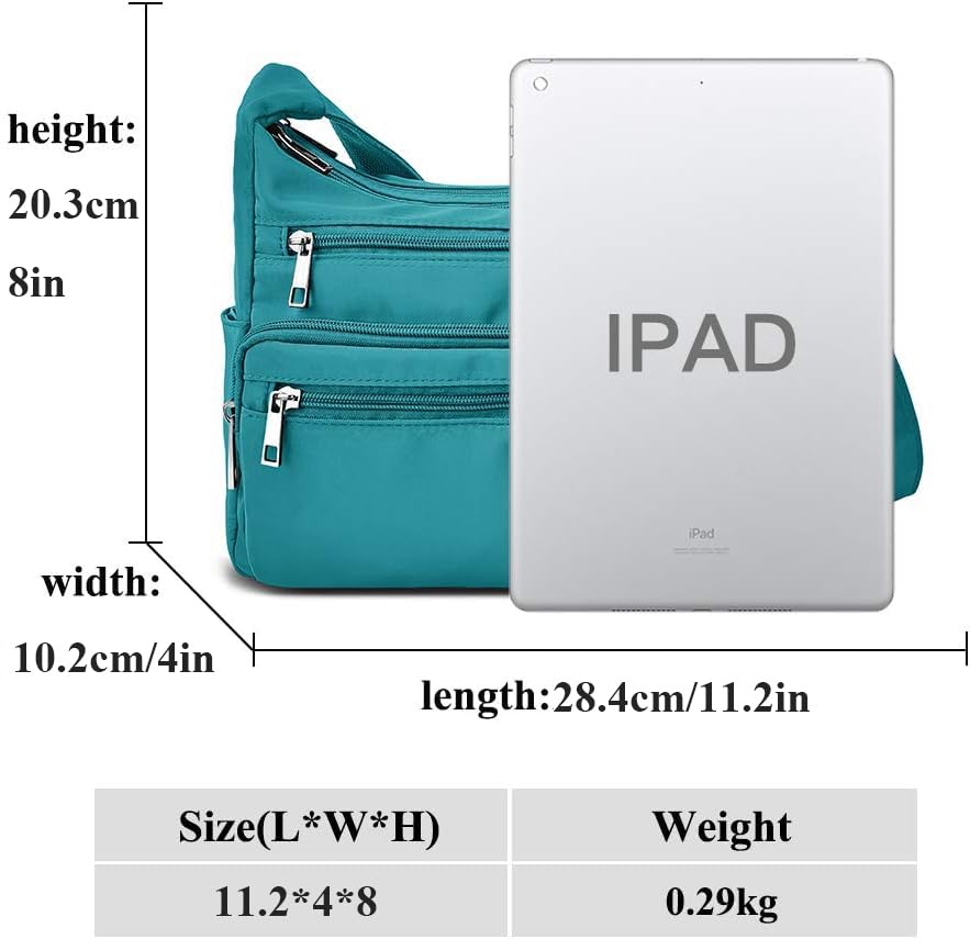 Image of VOLGANIK ROCK RFID Purses for Women Fabric Nylon Multi Pocket Crossbody Bag Ladies Travel Handbag