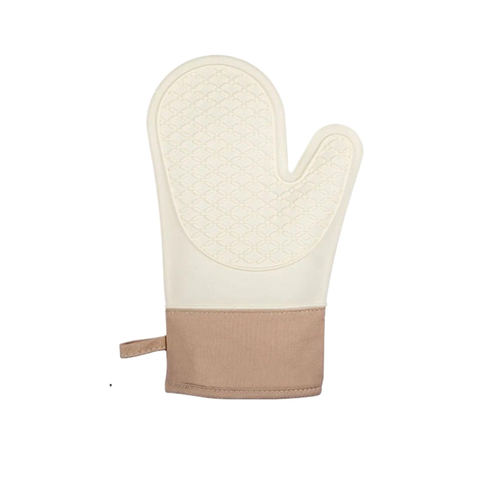 2pcs Heat-Resistant Silicone Kitchen Oven Mitts - Ideal Baking, Cooking, and Grilling Gloves(White)
