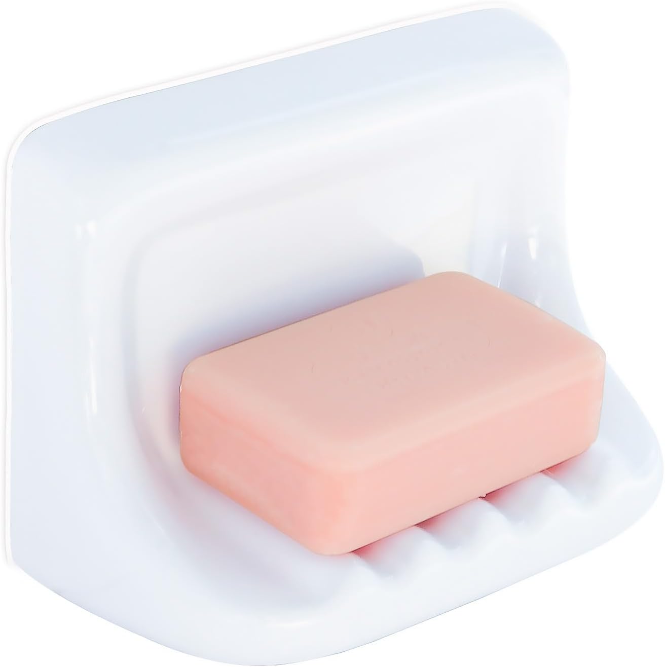 White Vintage Ceramic Soap Dish for Shower Wall,Retro Ceramic Soap Holder Porcelain Soap Tray for Home Bathtub Bathroom Sink Shower Wall-No Bumps on The Back, Surface Mounted