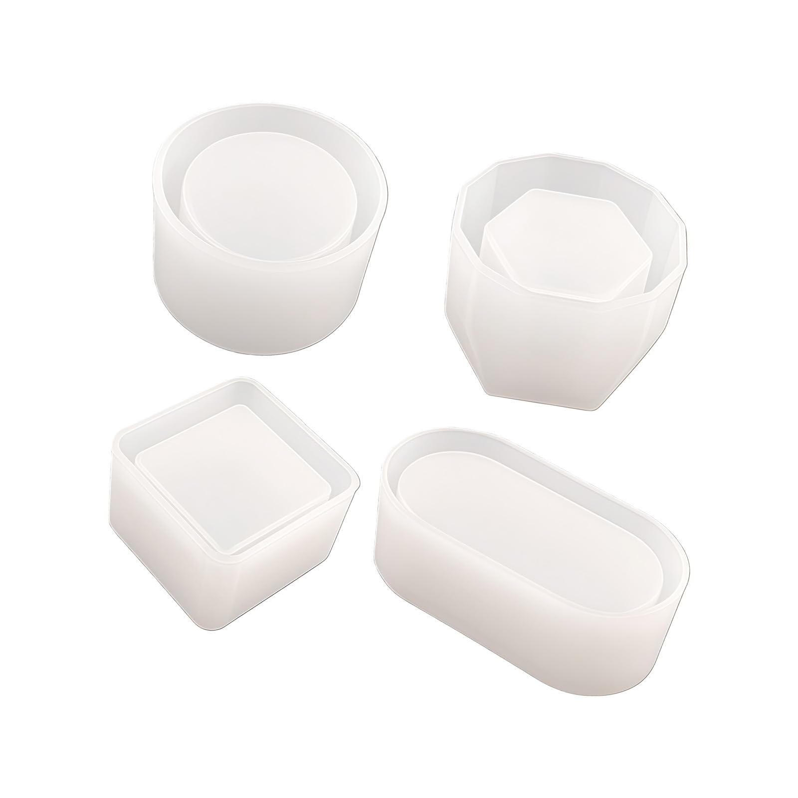 Osniyaw Four Piece Set Silicone Moulds Set, Ideal For Multipurpose Crafts, Including Candle Cups, Gift Soap Mould