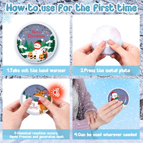 9Pcs Hand Warmers Reusable,Instant Hand Warmers Click,Pocket Warmers,Gel Click Heat Pads,Winter Gift for Children Women Man - Image 2