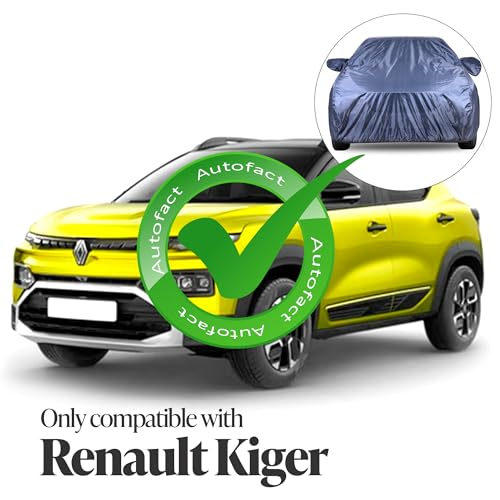 Image of Autofact Premium Car Cover for Kiger | All Weather Water-Resistant Full Body Car Cover | Light-Weight Triple-Stitched Outdoor Shield with UV Protection, Dustproof & Heat-Resistant