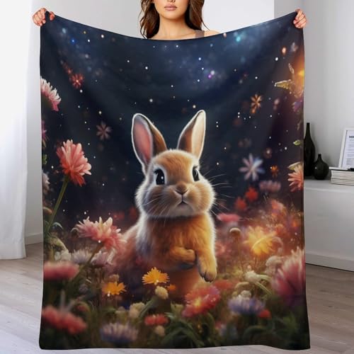 Couverture flannel lapin chaud contre le froid sur votre chaise