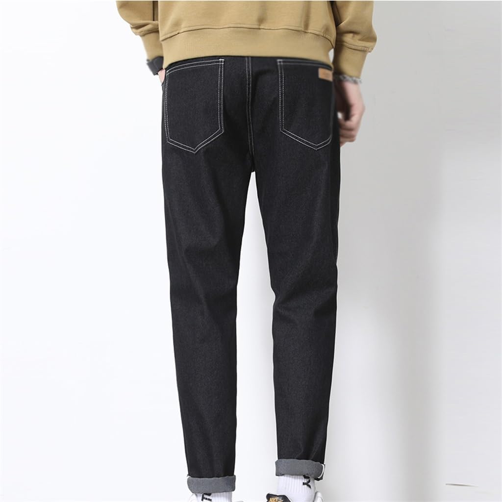 Spring and Autumn Men's Jeans Cotton Harajuku Straight Long Pants Size
