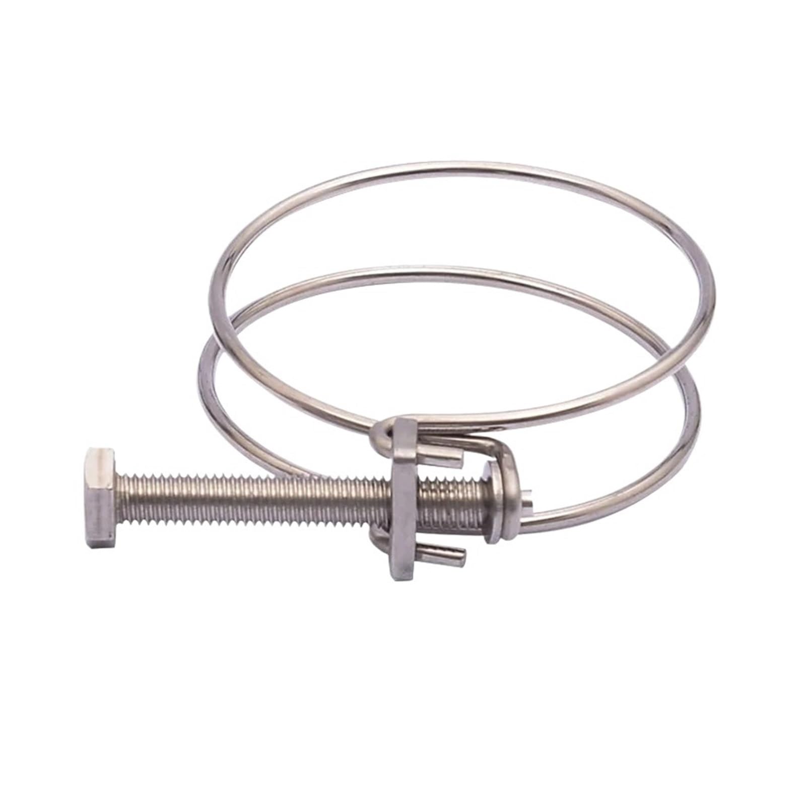 Abrazadera de manguera de doble línea 10 Uds abrazadera de manguera ajustar Clip de tubo doble alambre agua A2 acero inoxidable(16-19x2.0MM 10pcs)