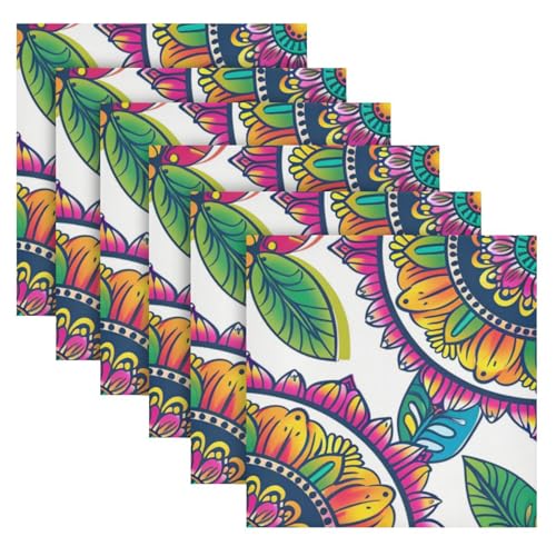 Servilletas de tela multicolor 20 x 20 pulgadas pack 6 miniatura 2