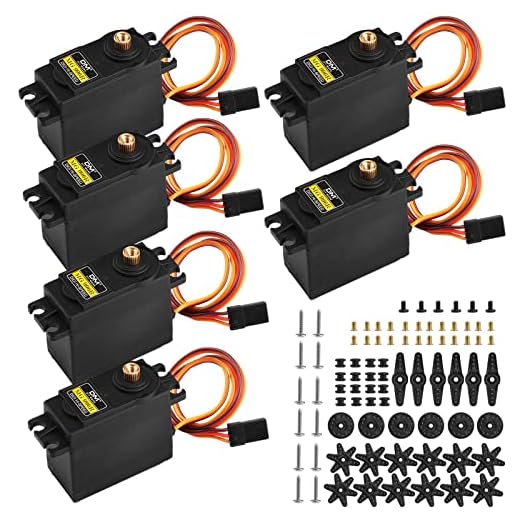 6-Pack MG996R Servo, Aideepen Metal Gear High Speed Torque Servo Digital Servo Motor for Smart Car/Robot/Boat,Helicopter,DIY
