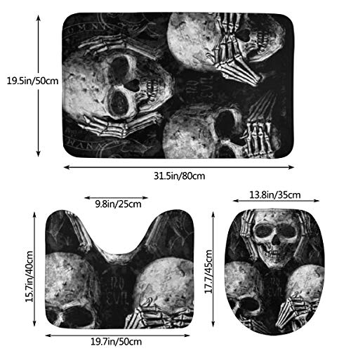 LAOLUCKY 3 Pack Bath Mat Set Large Contour Bathroom Rugs Absorbent Non-Slip Flanell Shower Mats Toilet U-Shaped Contour… – Bild 3