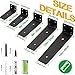 Floating Shelf Bracket 6 Inch of 4 Pack Heavy Duty Shelf Brackets Black Coated Metal L Bracket Wall Shelf Support DIY Brackets with 1/5 Inch Thick and 160 LBS Load Capacity