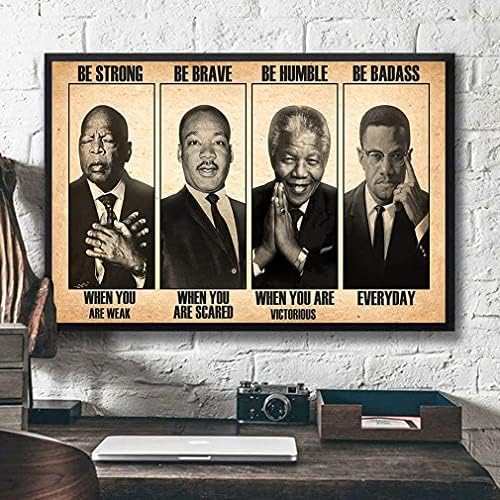 Metal Tin Sign Vintage The Famous People Be Strong Be Brave Be Humble Aluminum Sign Wall Decor Shed Garage Man Cave Kitchen 12 X 8 Inch