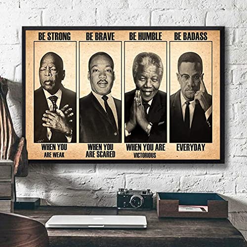 Metal Tin Sign Vintage The Famous People Be Strong Be Brave Be Humble Aluminum Sign Wall Decor Shed Garage Man Cave Kitchen 12 X 8 Inch #TOP14