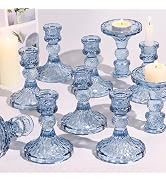 Simeitol Set Of 12 Blue Glass Taper Candle Holders - Vintage Style For Weddings & Home Decor - View #8