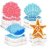 Whaline 8Pcs Starfish Shell Kitchen Sponges Water Absorbing Dish Washing Sponge Summer Sea Snail Starfish Shell Non Scratch Cleaning Scrub Sponges for Summer Home Kitchen Bathroom