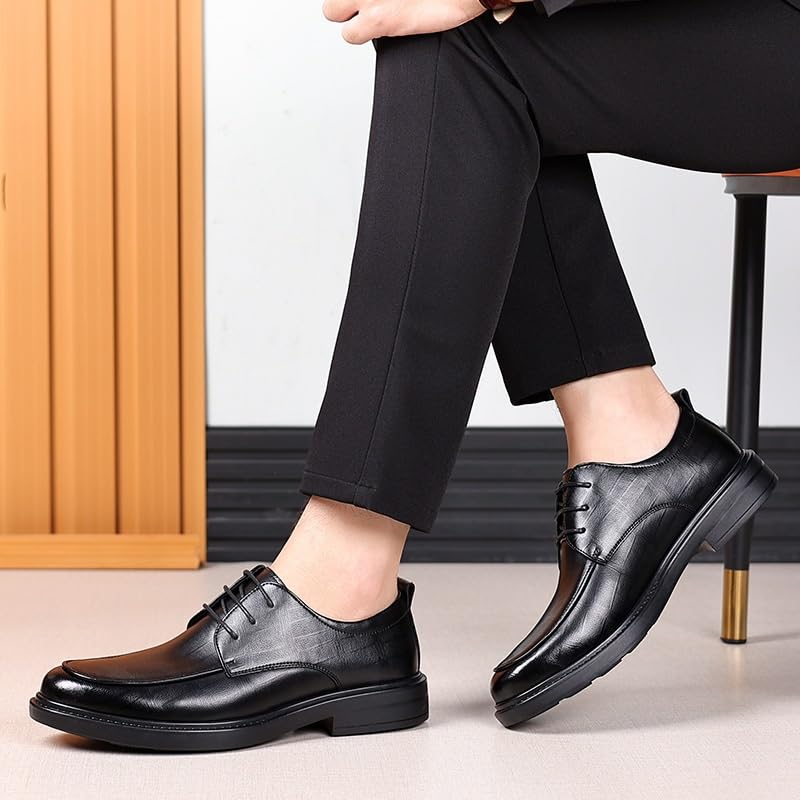 Men's Retro Dress Shoes Men Classic Style Leather Formal Lace Up Oxford Shoes PU Leather Business Shoes for Men Non-Slip Softsole Walking Derby Shoes3