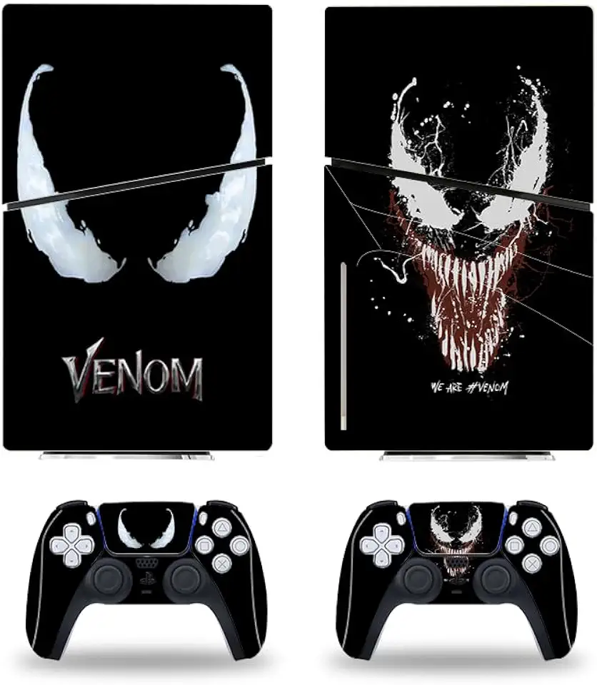Adesivo de vinil para console Skin Hero Alien Monster compatível com PS5 Slim Disk Console Controllers Wrap Skin
