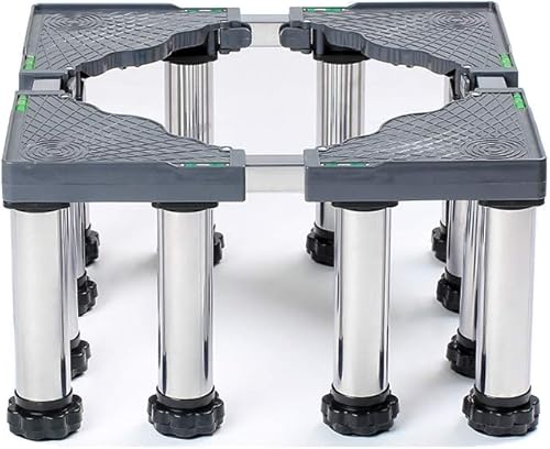 Soporte de estante de acero inoxidable para lavadora y refrigerador, 9.4-10.6in, una bandeja de suelo extensible para aire acondicionado vertical