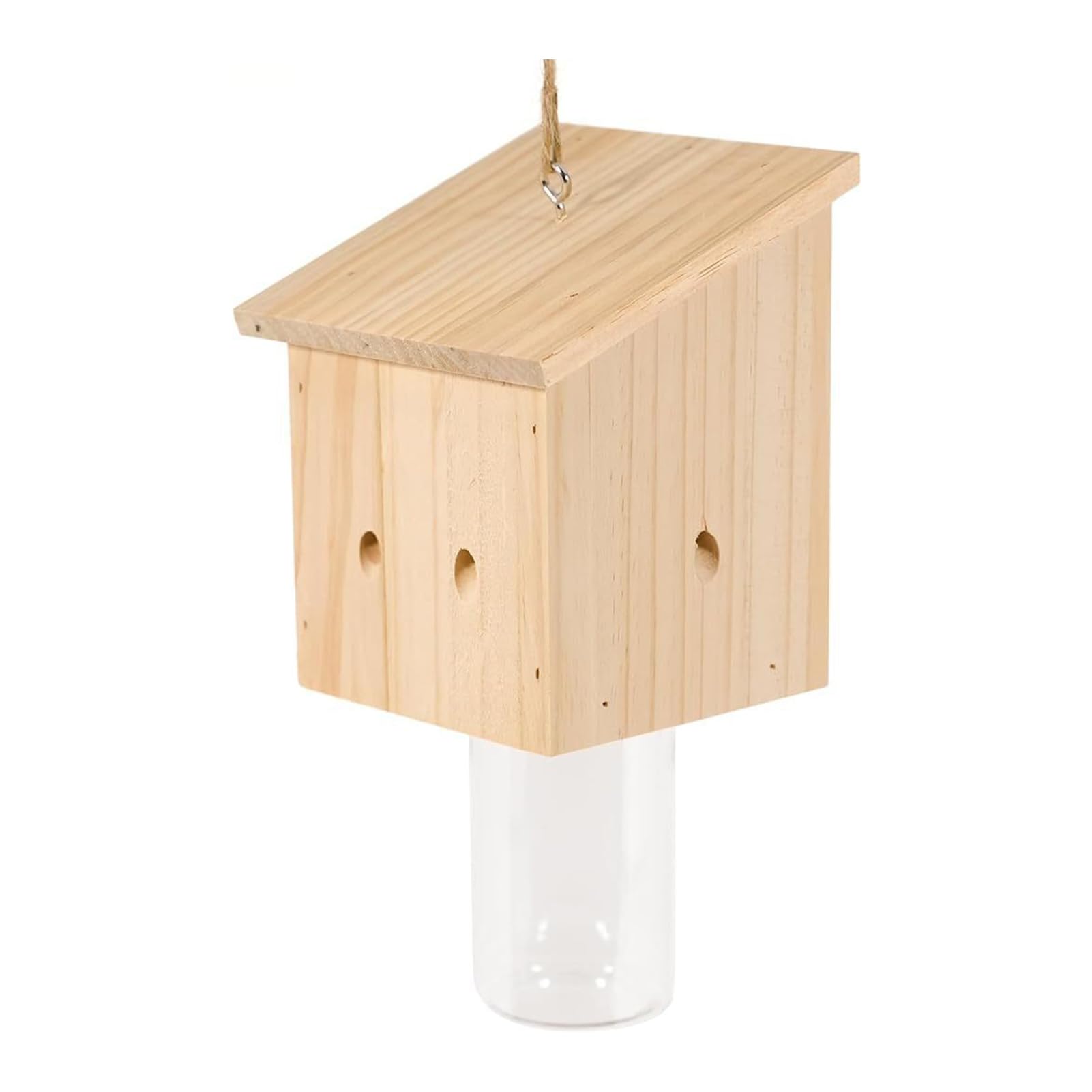 Trampa para Abejas carpinteras con Caja Fuerte Desmontable. Atrae a Las Abejas carpinteras con Cebo. Trampas Colgantes Naturales Estilo Loft, B