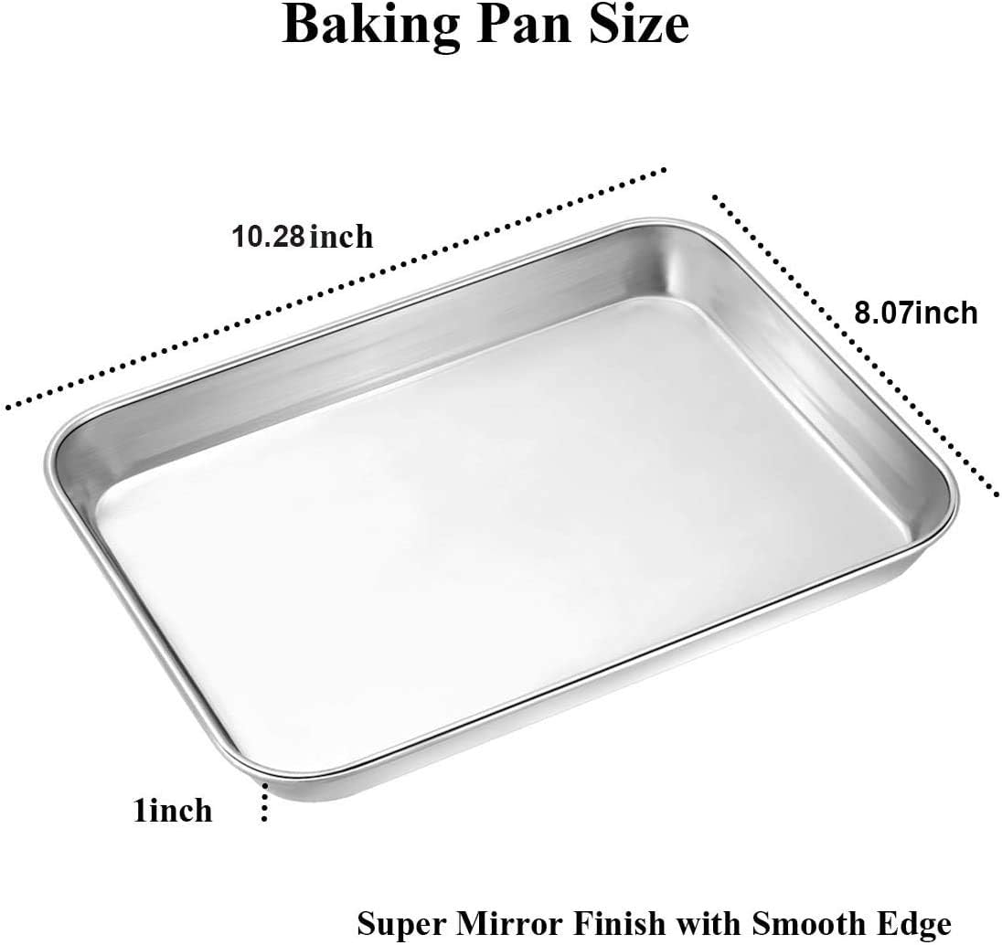 Baking Sheet Cookie Sheet Set of 2, Umiten Stainless Steel Baking Pans Tray, Non Toxic & Healthy, Mirror Finish & Rust Free - Image 3