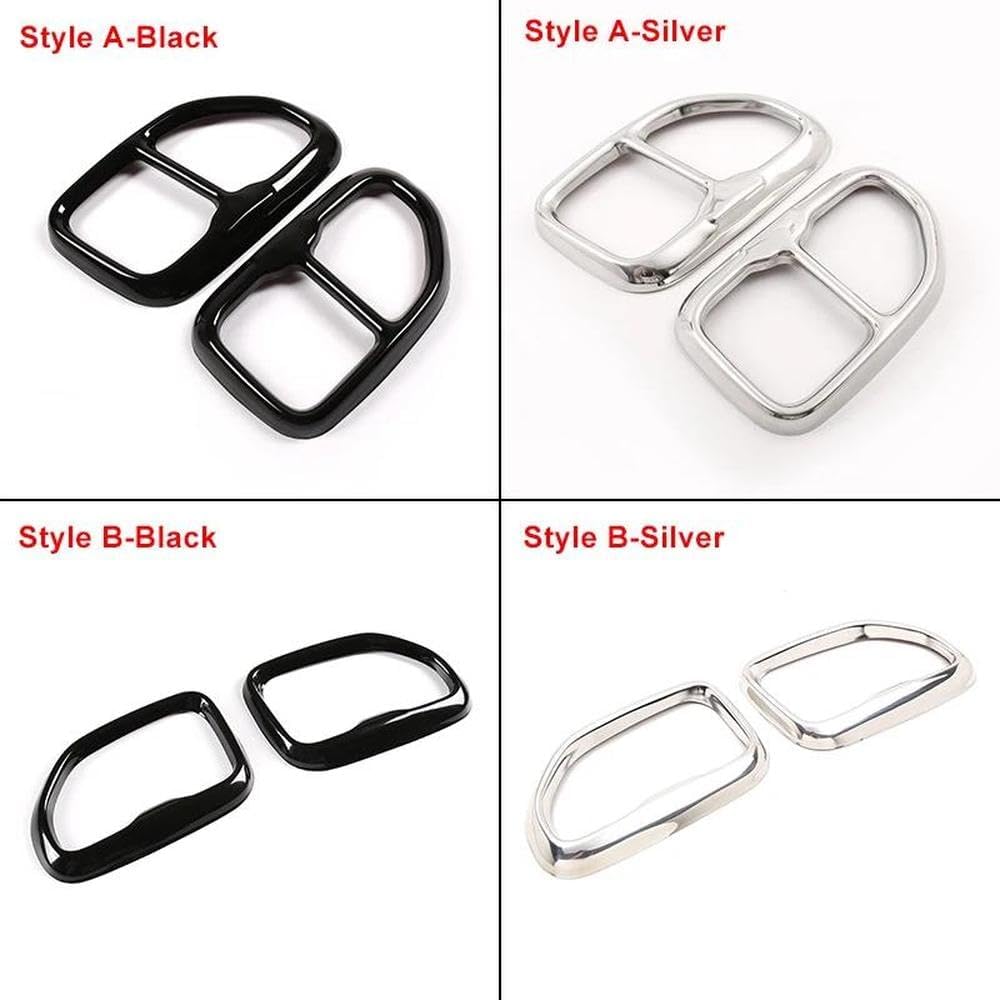 Spare Parts For BMW X3 G01 X4 G02 2018-2022 Stainless Steel Car Rear Exhaust Muffler Pipe Cover Trim Tail Throat Frame Accessories(Style B-Silver)