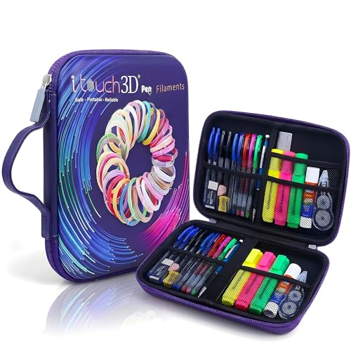 Image of WOL 3D Cartoon Printed Pencil Case with Compartments | Large Capacity Stationery Organizer Zipper Pouch, Water-Resistant Pen Holder for Girls, Boys, Kids, School, Travel & Office Use - Dark Blue