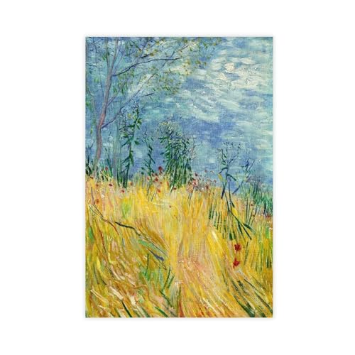 TONITOTA Vincent Van Gogh,edge of Wheat Field With Poppies Canvas Poster, Classic World Famous Oil Painting Print, Art Wall Decor for Living Room Bedroom Office,Unframe 12x18inch