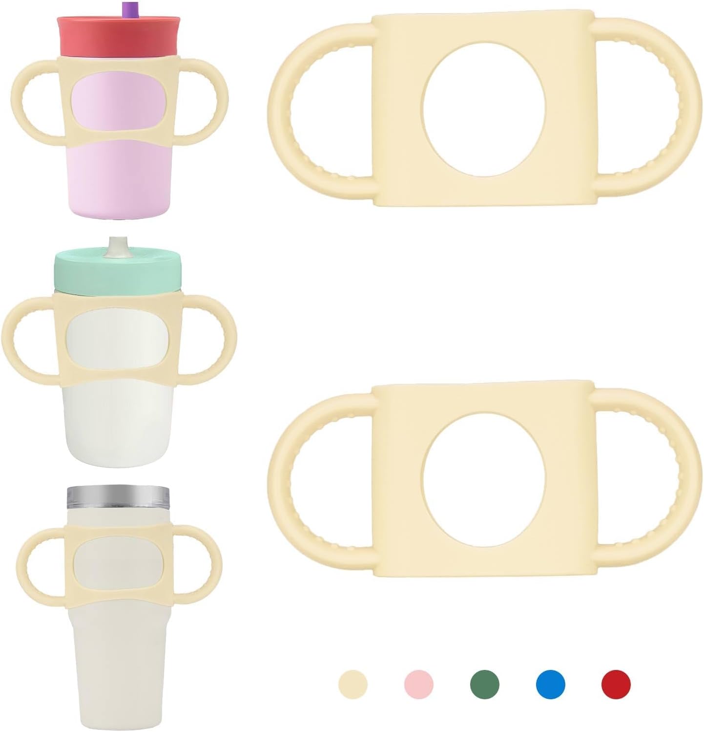 NiHome 2 Pcs Silicone Tumbler Handle for 12-15oz Kids Owala Zak Cup