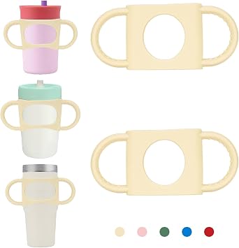 NiHome 2 Pcs Silicone Tumbler Handle for 12-15oz Kids Owala Zak Cup | Dual Grip, BPA Free Accessories Handle Fit for 14oz Simple Modern Contigo Kid Tumbler, Soft Anti Slip For Travel Outdoor