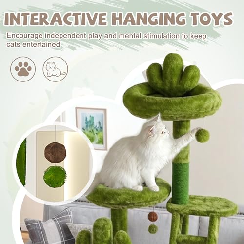 Rascador para gatos grande con forma de cactus de 72 pulgadas miniatura 6