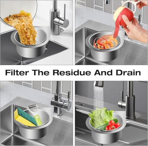 Image of Stainless Steel Swan Sink Strainer Basket, 304 Food Grade Kitchen Sink Drain Basket for Washing Fruits & Vegetables