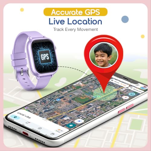 Image of sekyo 4G Smart Watch for Kids | AI Learning Coach, Whatsapp, Video Calling, GPS Tracker, Health Monitoring, Habit Coach| Edu-Games, Step Count (Purple, Neo Ai)