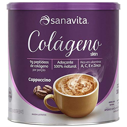 Kit 2 Colágeno hidrolisado em pó Sanavita 300g Cappucino