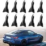 10PCS Air Vortex Generator Mini Shark Fin Diffuser, Carbon Fiber Pattern Spoiler Wing Decoration, Universal Car Roof Accessories (Black)