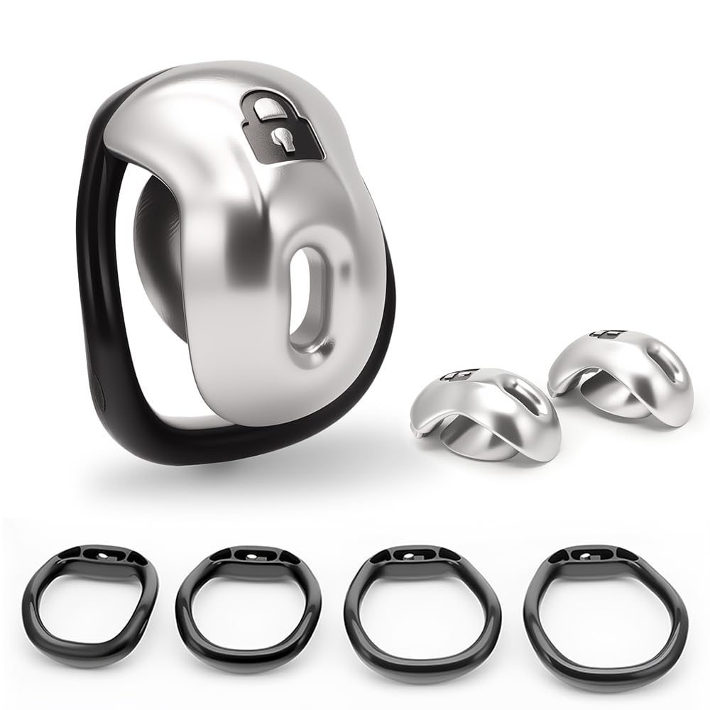 Peniskäfig Herren mit 4 Cockring Atmungsaktiver Keuschheitskäfig Set SM Keuschheitsgürtel für Männer Fetisch Cock Cage Gerät Erwachsene Extreme Penis Bondage Erotik Sex Spielzeug Chastity Cage (A)