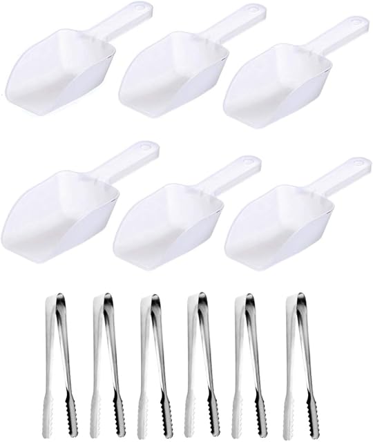 JZK 6 x Ice Scoops Sweet Scoops + 6 x Candy Tongs for Wedding Birthday Anniversary Party Kitchen bar for ice Candy Sweet Dessert Buffet Coffee ice Cream