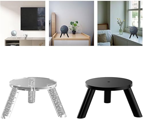 Miniatura 5 de Desktop Stand Speaker Holder For Echo Studio/Dot Max / Spot2024 Speaker, Acrylic Tripod Tabletop Speakers Riser, Space Saving Mount, Home Decor