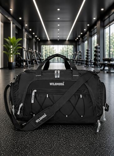 Image of 50L Gym Duffel Bag | Large Travel Sports Bag for Men & Women (Black)