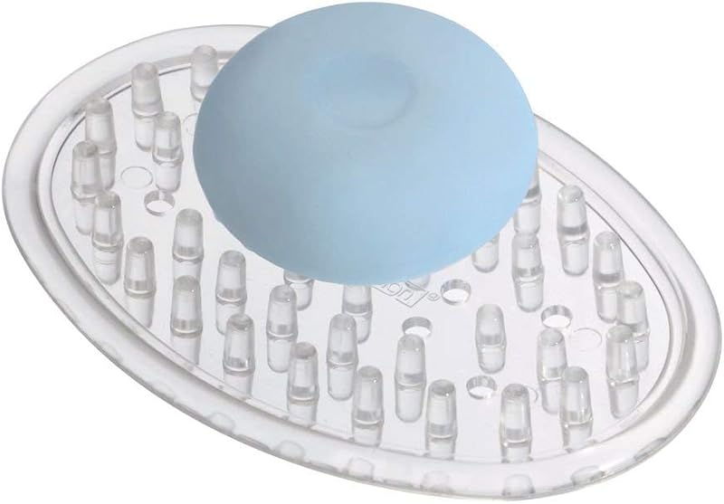 Plastic Soap Saver, Holder Tray for Bathroom Counter, Shower, Kitchen, 0.75 in. x 3.25 in. x 4.75 in., Clear | Soap Saver, Kitchen Sponge Holder