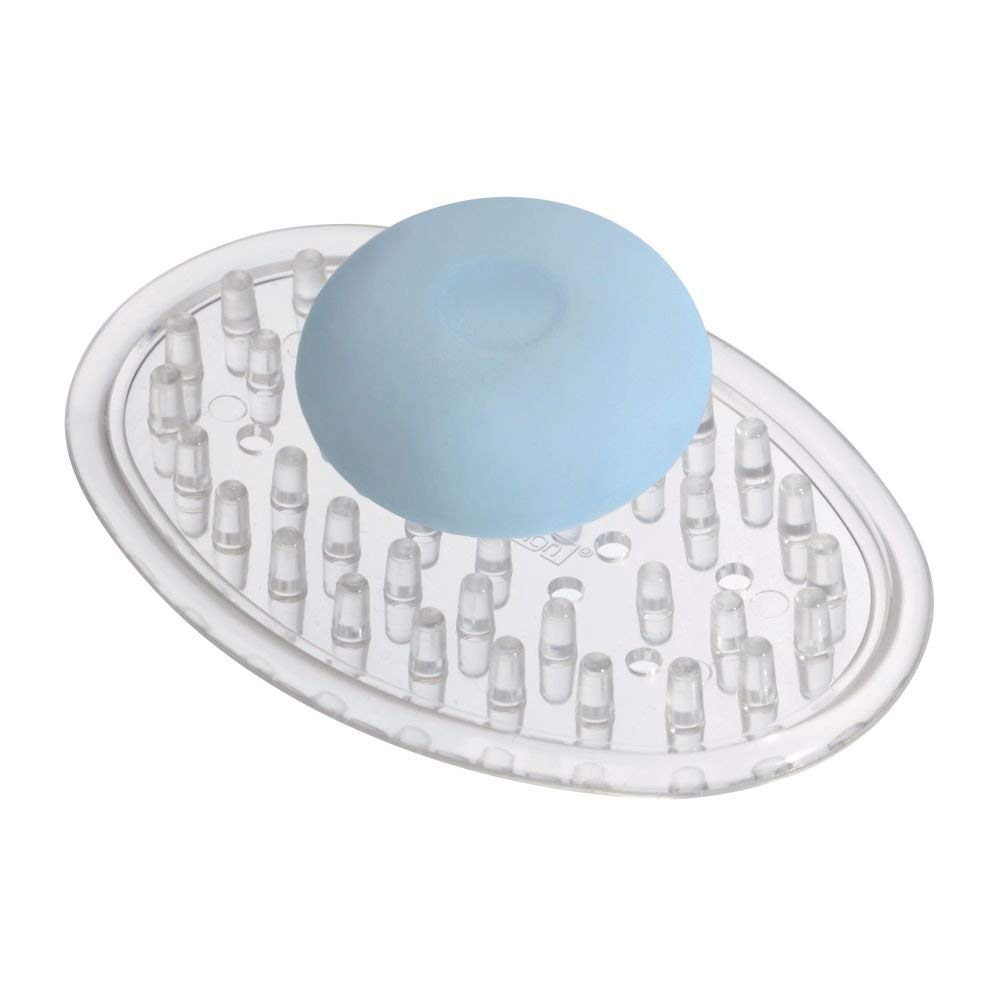 iDesign Plastic Soap Saver Holder Tray for Bathroom Counter Shower Kitchen 0 75 in x 3 25 in
