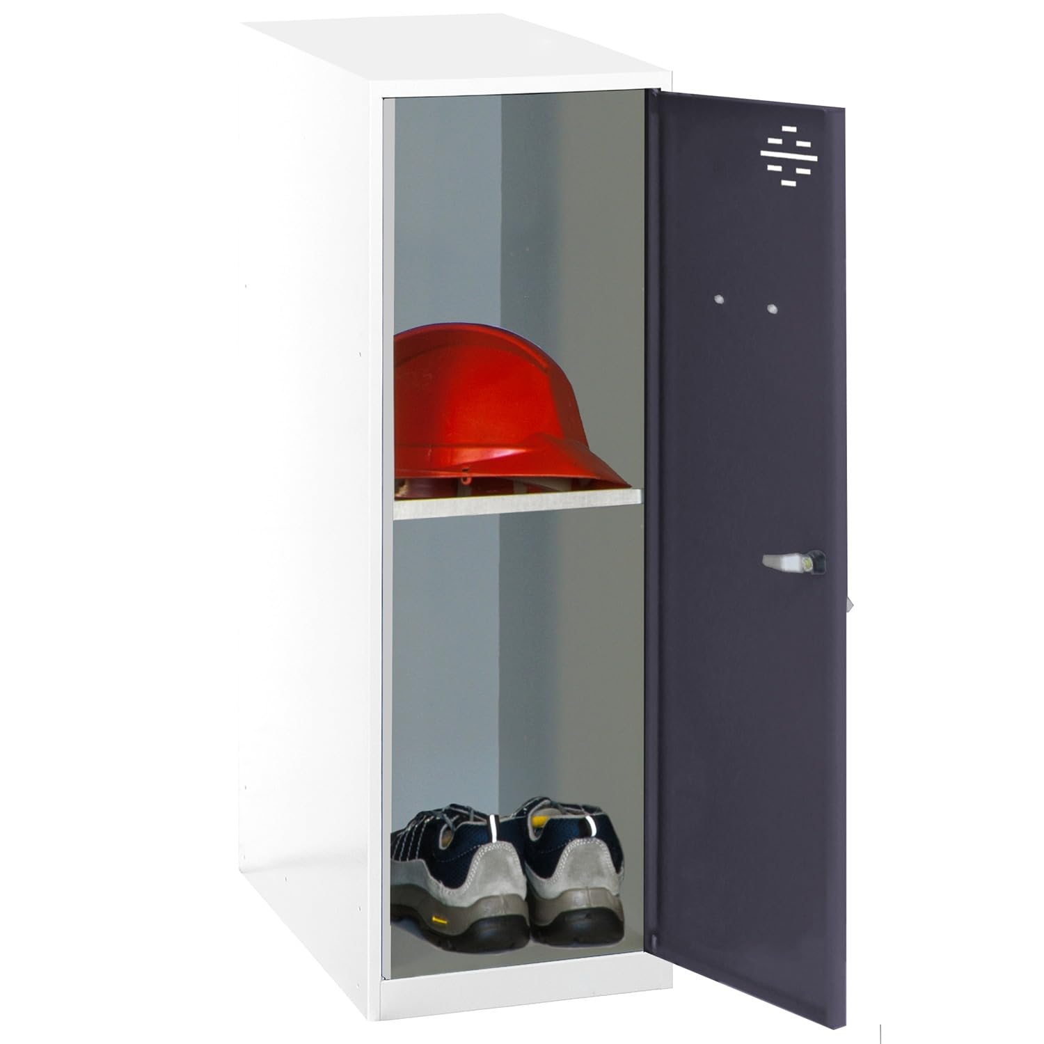 Simon Rack Casier Vestiaire Metallique Petit, 915x400x500 mm, Armoire Metallique Petit, Comprend la Clé, Blanc/​Anthracite - Simonlocker
