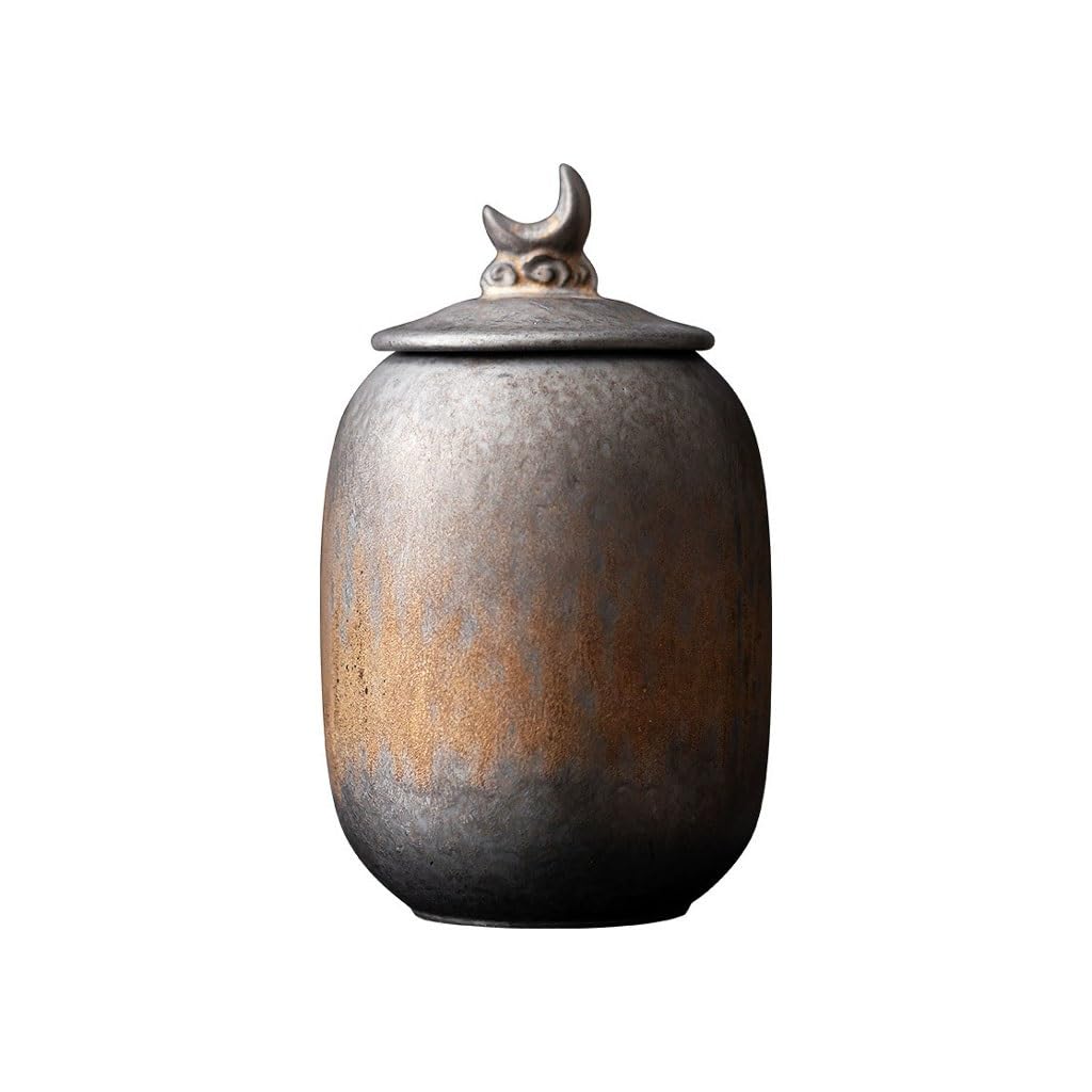 ENGENDER Tea Storage Jar Chinese-style Household Retro Ceramic Tea Cans Gilt Sealed Storage