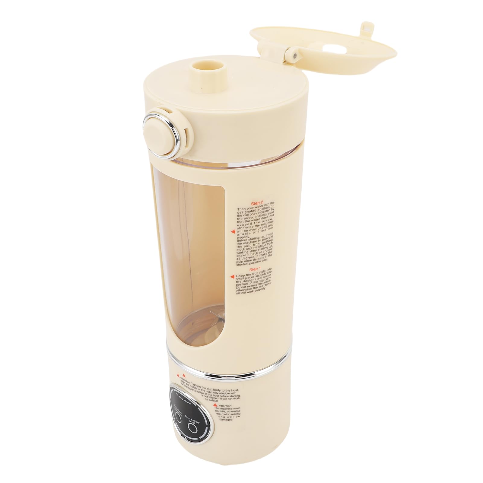 Luocute Przenośny Blender, 700 Ml 7,4 V 12 Ostrzy ładowani Mini Mikser Owocowy Mini -sokowirówki, Odpowiedni do Gimnastycznego Biura Sportowego na świeżym Powietrzu (Beżowy)